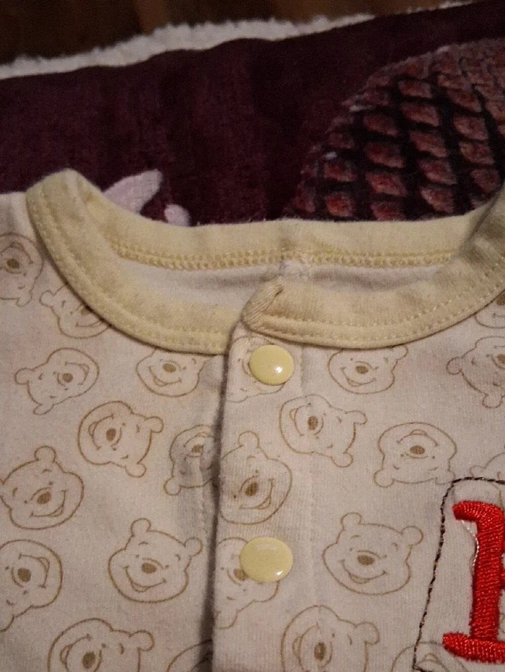 Disney Cream Winnie the Pooh Footed One-Piece